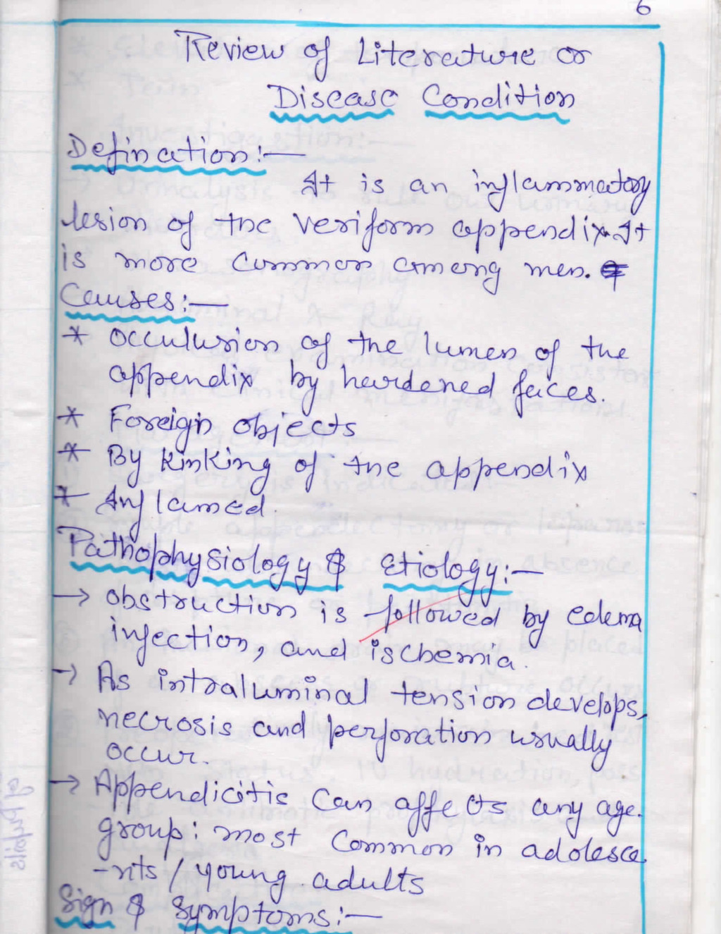 assignment on appendicitis